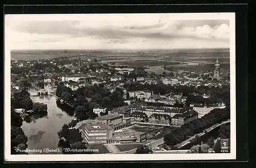 AK Brandenburg /Havel, Wohlfahrtsforum - Fliegeraufnahme