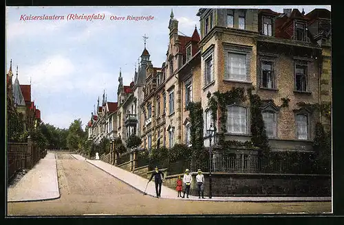 AK Kaiserslautern, Obere Ringstrasse mit Spaziergängern