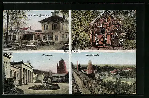 AK Bad Elmen, Restaurant Villa Bismarck, Lindenbad, Gradierwerk