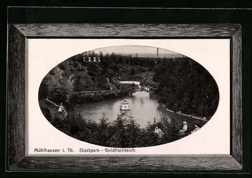 Präge-AK Mühlhausen /Thür., Stadtpark - Goldfischteich