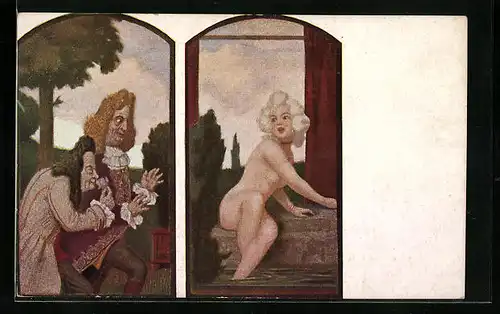 Künstler-AK Ludwig von Zumbusch: Mademoiselle Susanna im Bade