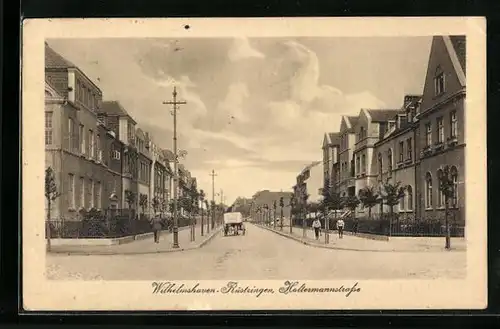 AK Wilhelmshaven-Rüstringen, Holtermannstrasse mit Milchwagen