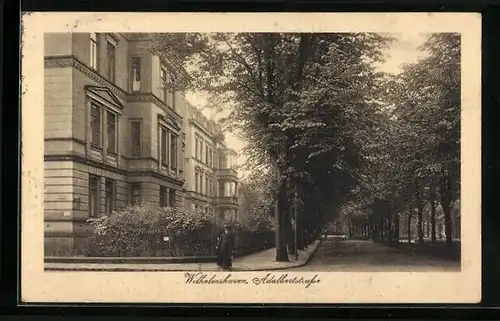 AK Wilhelmshaven, Adalbertstrasse mit Strassenbäumen