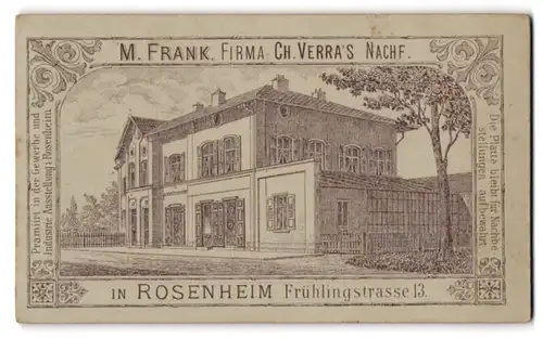Fotografie M. Frank, Rosenheim, Frühlingstr. 13, Ansicht Rosenheim, Blick auf das fotografische Ateliersgebäude
