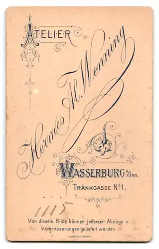 Fotografie H. Al. Wenning, Wasserburg a. Inn, junge Frau im Biedermeierkleid mit Brosche und Halskette