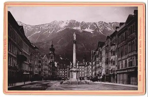 Fotografie Römmler & Jonas, Dresden, Ansicht Innsbruck, Blick in die Maria Theresienstr. mit Annen-Säule