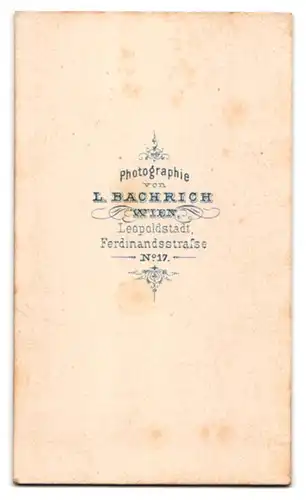 Fotografie L. Bachrich, Wien, Ferdinandsstr. 17, Mutter und Vater im Biedermeierkleid mit ihrem Sohn, Wandergepäck