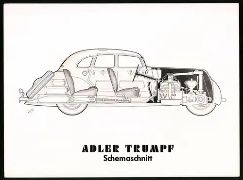Fotografie Auto Adler Trumpf, Limousine im Schemaschnitt