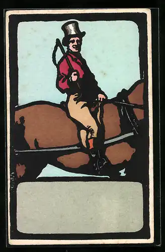 Künstler-AK M. Munk Nr. 172: Reiter auf einem Kutschpferd