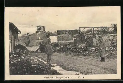 AK Very, Strassenpartie nach dem Krieg