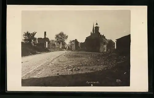 AK Apremont, Strassenpartie nach dem Krieg