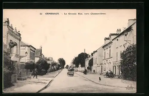 AK Ormesson, La Grande Rue, vers Chennevières