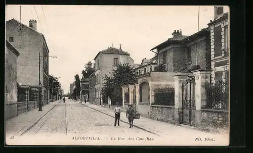 AK Alfortville, La Rue des Camelias