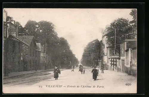 AK Villejuif, Entrée de l`Avenue de Paris