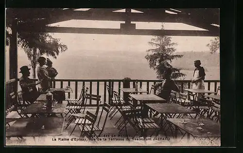 AK Mandres, La Plaine d`Epinay, vue de la Terrasse du Restaurant Jaspard