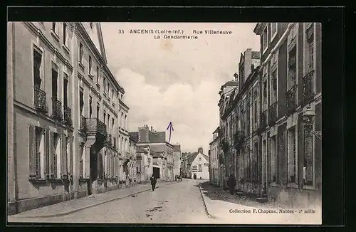 AK Ancenis, Rue Villeneuve, La Gendarmerie