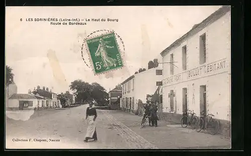 AK Les Sorinières, Le Haut du Bourg, Route de Bordeaux