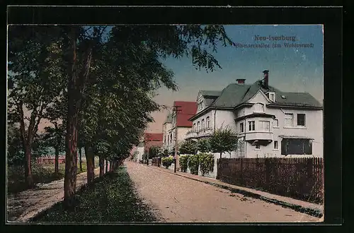 AK Neu-Isenburg, Bismarkallee am Waldesrand