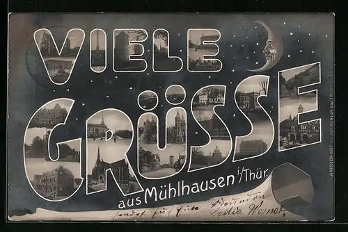 AK Mühlhausen i. Thür., Viele Grüsse.. aus dem Ort