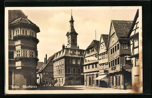 AK Aalen, Marktplatz mit Uhrturm