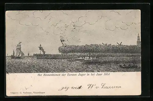 AK Vlaardingen, Het Binnenkomen der Eersten Jager in het Jaar 1814
