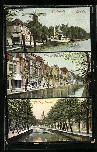 AK Gouda, Turfmarkt, Nieuwe Veerstal, Mallegatesluis