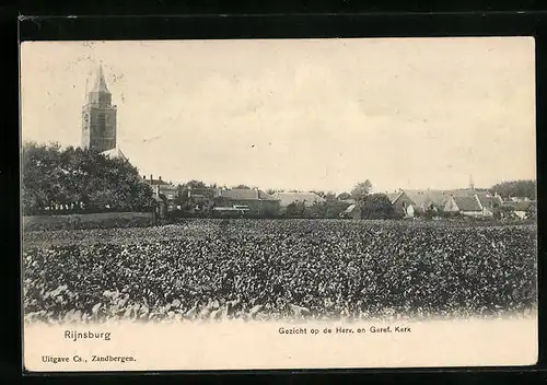 AK Rijnsburg, Gezicht op de Herv. en Geref. Kerk