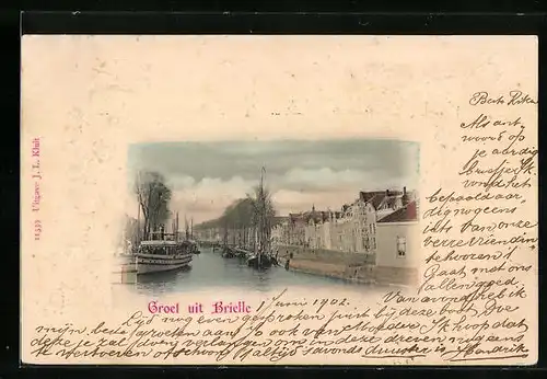 AK Brielle, Flusspartie mit Schiffen