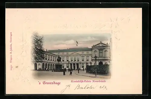AK `s Gravenhage, Koninklijk-Paleis Noordeinde, Passepartout