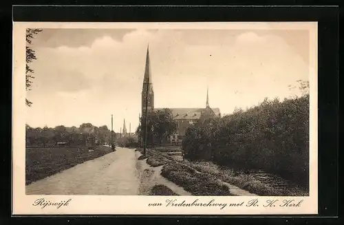 AK Rijswijk, Van Vredenbruchweg met R. K. Kerk