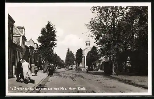 AK `s-Gravenzande, Langestraat met Ned. Herv. Kerk