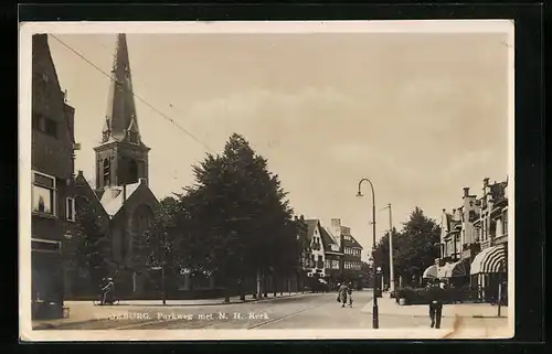 AK Voorburg, Parkweg met N. H. Kerk