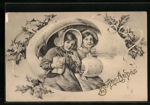Künstler-AK H. Christ Nr. 147: Mädchen mit Muff und Schirm
