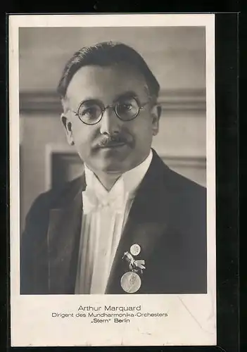 AK Arthur Marquard, Dirigent des Mundharmonika-Orchesters Stern, Berlin