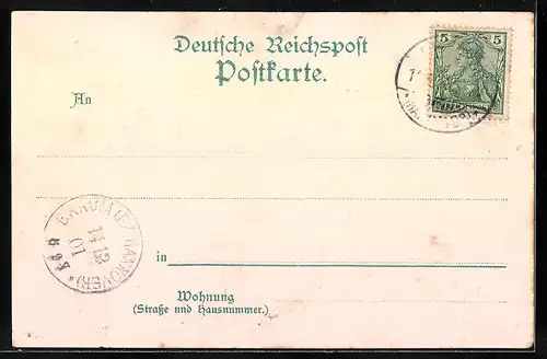Lithographie Ebstorf i. Han., Rehzwinger, Hotel Altes Posthaus, Totalansicht