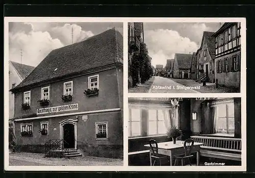 AK Abtswind /Stelgerwald, Gasthaus zur goldenen Krone, Gastzimmer, Innenansicht