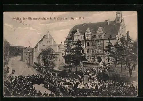 AK Weida, Weihe der Bismarckschule 1913