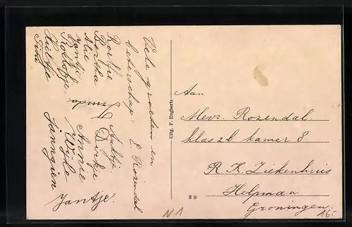 AK Vries, Strassenpartie mit Geschäft