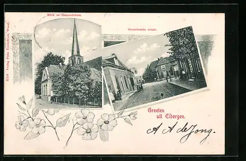 AK Eibergen, Groenlosche straat, Kerk en Gemendehuis