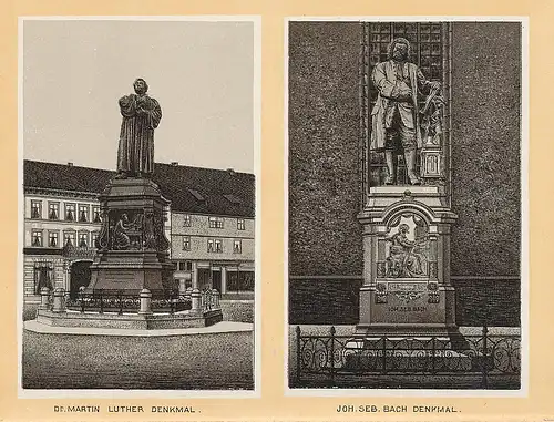 Leporello-Album Wartburg udn Umgebung, 29 Lithographie-Ansichten, Ritterhof, Landgrafenhaus, Karlsplatz mit Strassenbahn