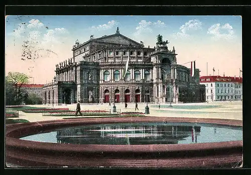 AK Dresden, Blick zum Kgl. Opernhaus