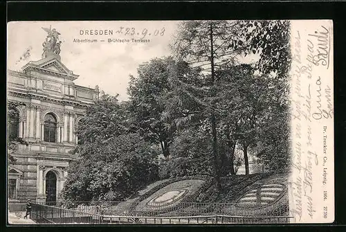 AK Dresden, Albertinum, Brühl'sche Terrasse
