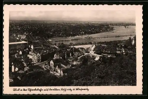 AK Dresden, Blick von der Schwebebahn auf den Ort, Loschwitz und Blasewitz