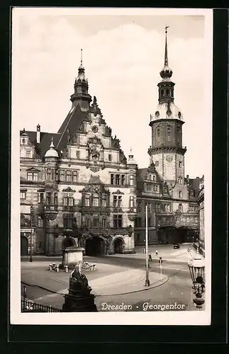 AK Dresden, Georgentor mit Denkmal