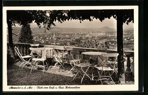 AK Ahrweiler a. d. Ahr, Blick vom Café u. Rest. Hohenzollern