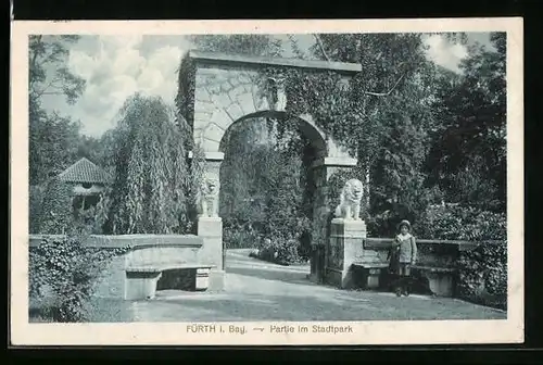 AK Fürth i. B., Partie im Stadtpark