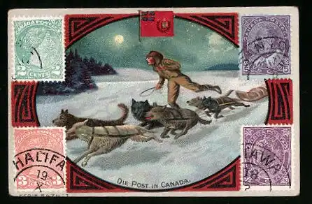 Sammelbild Heilbronn, Kaffee-Surrogate von Emil Seelig AG, Canada, Die Post in Canada, Briefmarken
