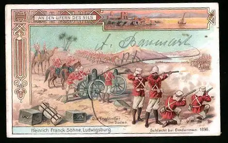Sammelbild Ludwigsburg, Heinrich Franck Söhne, An den Ufern des Nils, Omdurman, Schlacht bei Omdurman 1898
