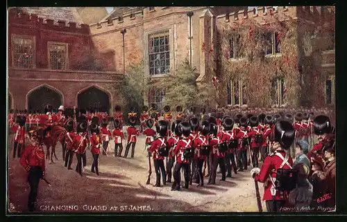 Künstler-AK Harry Payne: London, Military, Changing Guard at St. Jame`s Palace, Britische Soldaten in Uniform