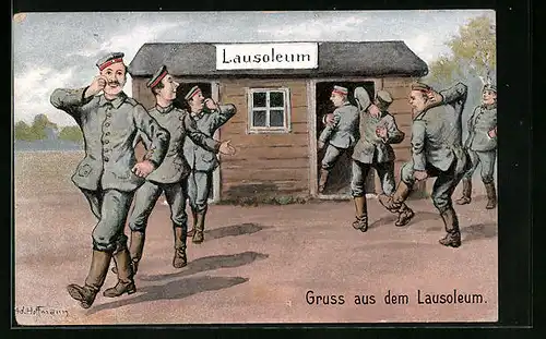 Künstler-AK Ad. Hoffmann: Soldaten vor dem Lausoleum
